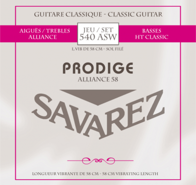 Savarez 540ASW Kinder-Klassikgitarrensaiten PRODIGE Alliance 58, Crystal Nylon, G-wound, Mensur 58-64